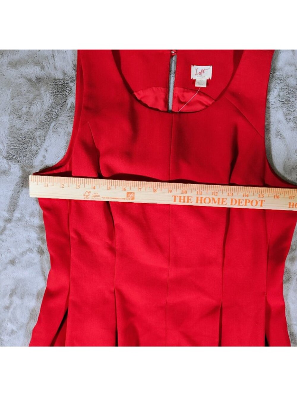 NWT Ann Taylor LOFT Red Pleated Sleeveless Cocktail Party Dress (Size 10) - Picture 8 of 13